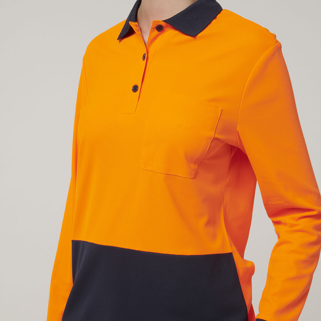 Hard Yakka Women's Long Sleeve Hi Vis Polo (Y08603)