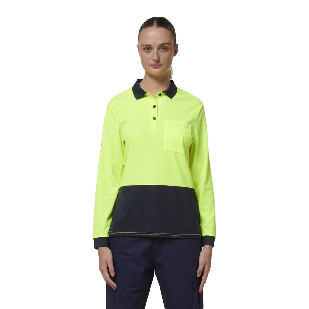 Hard Yakka Women's Long Sleeve Hi Vis Polo (Y08603)