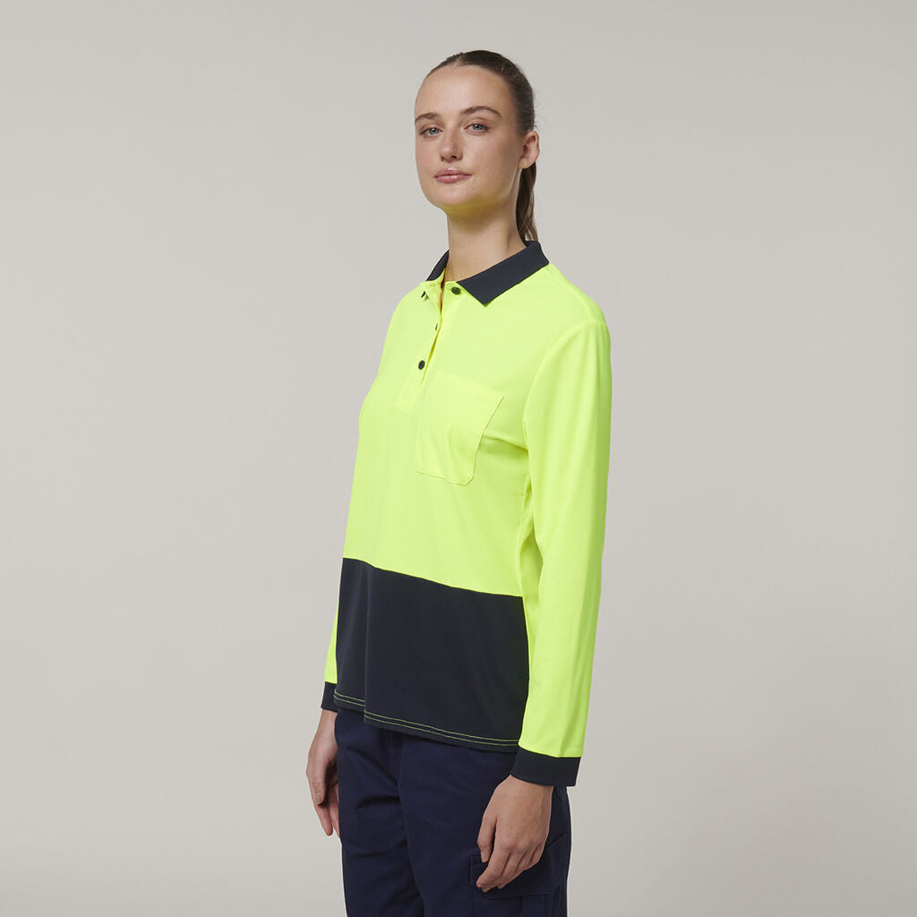 Hard Yakka Women's Long Sleeve Hi Vis Polo (Y08603)