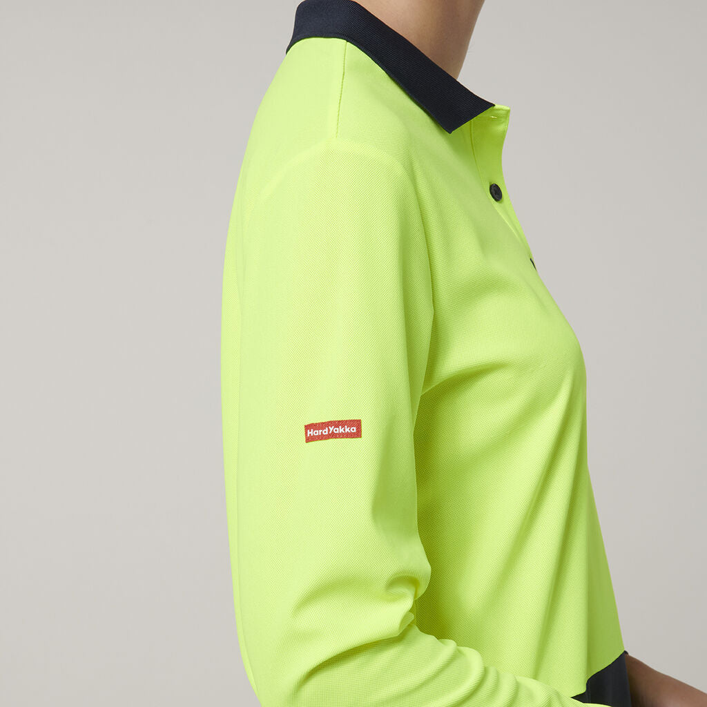 Hard Yakka Women's Long Sleeve Hi Vis Polo (Y08603)