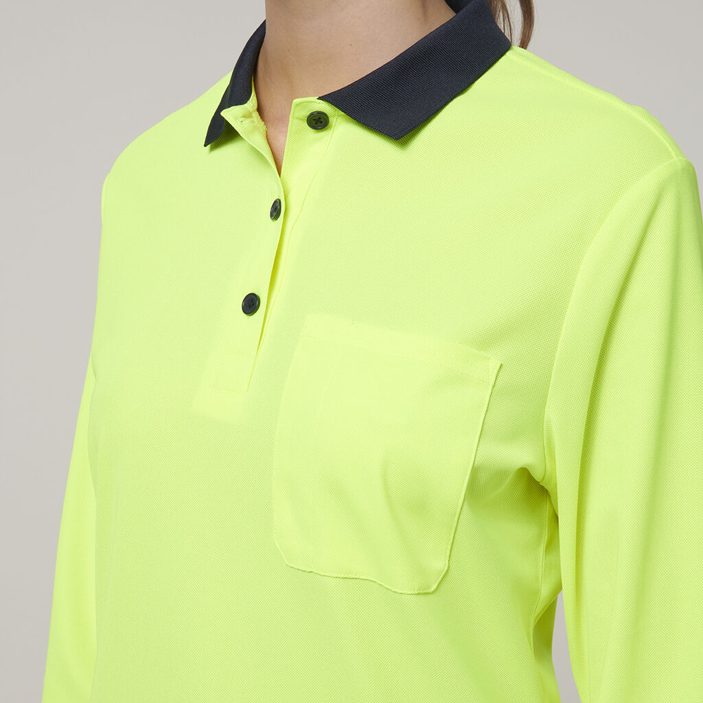 Hard Yakka Women's Long Sleeve Hi Vis Polo (Y08603)