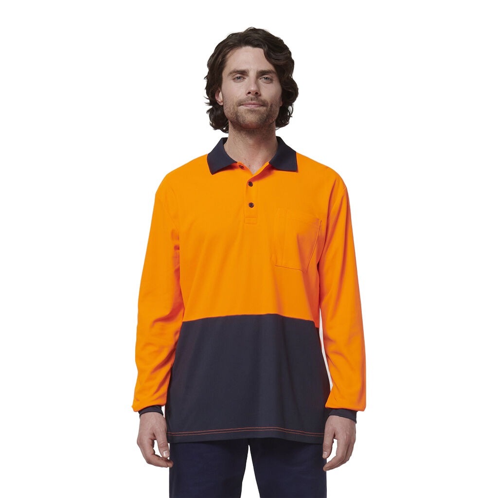 Hard Yakka Men's Long Sleeve Hi Vis Polo (Y19617)