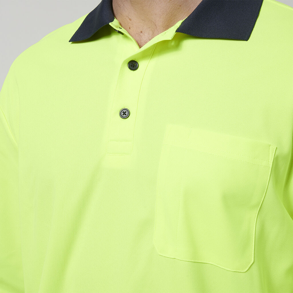 Hard Yakka Men's Long Sleeve Hi Vis Polo (Y19617)