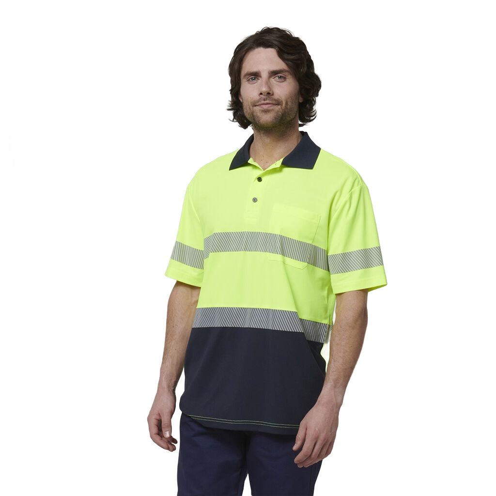 Hard Yakka Men's Short Sleeve Hi Vis Taped Polo (Y19618)