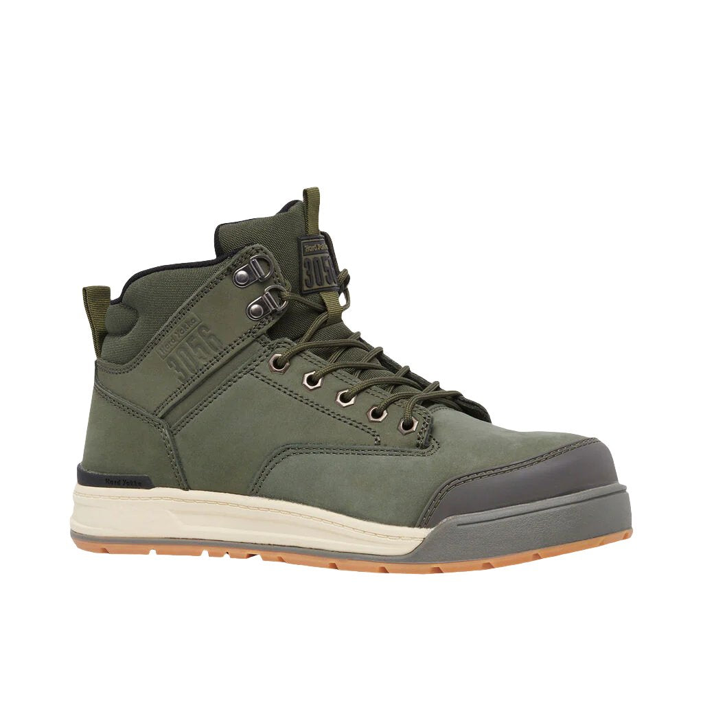Hard Yakka 3056 Lace Up & Side Zip Steel Toe Safety Boot - Olive (Y60203)