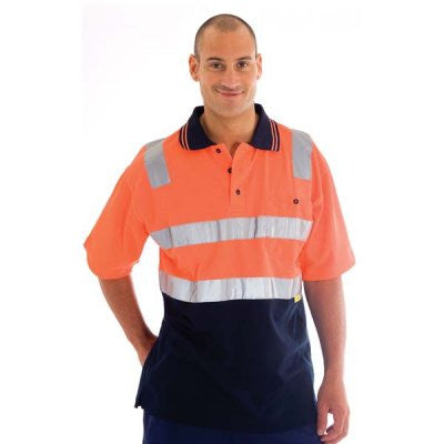 DNCCotton Back Hivis Two Tone Polo Shirt With Csr R/ Tape - Short Sleeve (3817)