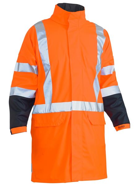 Bisley TTMC-W 3M X Taped Two Tone Hi Vis Stretch PU Rain Coat (BJ6955XT)