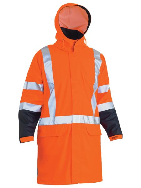 Bisley TTMC-W 3M X Taped Two Tone Hi Vis Stretch PU Rain Coat (BJ6955XT)