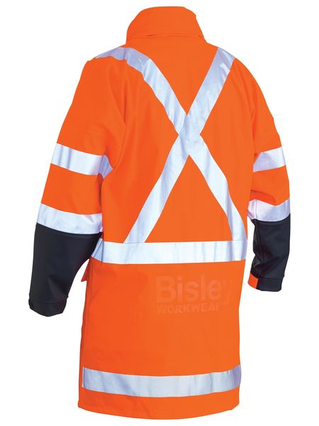 Bisley TTMC-W 3M X Taped Two Tone Hi Vis Stretch PU Rain Coat (BJ6955XT)