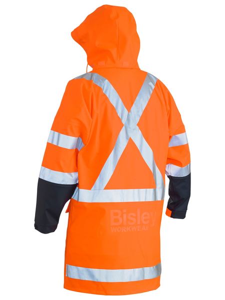 Bisley TTMC-W 3M X Taped Two Tone Hi Vis Stretch PU Rain Coat (BJ6955XT)
