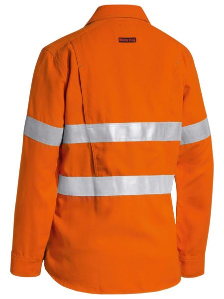 Bisley Tencate tecasafe women's taped hi vis fr lightweight vented long sleeve shirt (BL8097T)