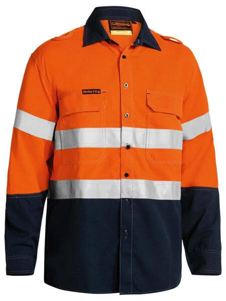 Bisley Tencate Tecasafe Plus 580 Taped Hi Vis Lightweight Fr Vented Shirt (BS8098T)