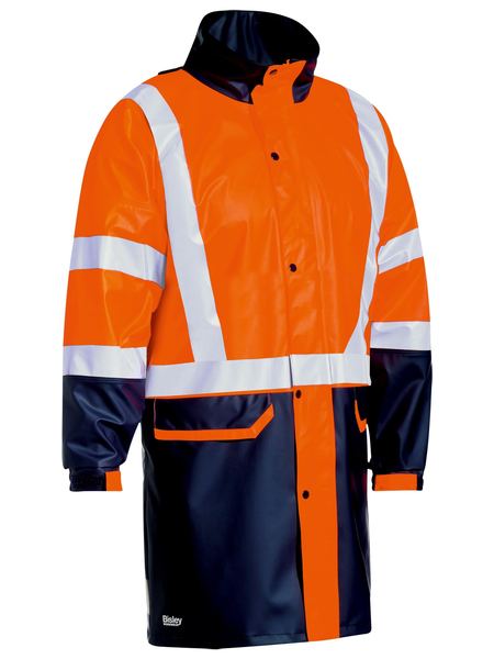 Bisley Taped Two Tone Hi-Vis Stretch PU Rain Coat (BJ6935HT)