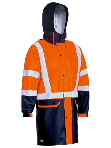 Bisley Taped Two Tone Hi-Vis Stretch PU Rain Coat (BJ6935HT)