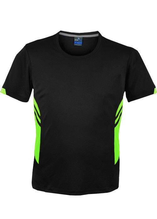 Aussie Pacific-Aussie Pacific Mens Tasman Tee-Black/Neon Green / S-Uniform Wholesalers - 3