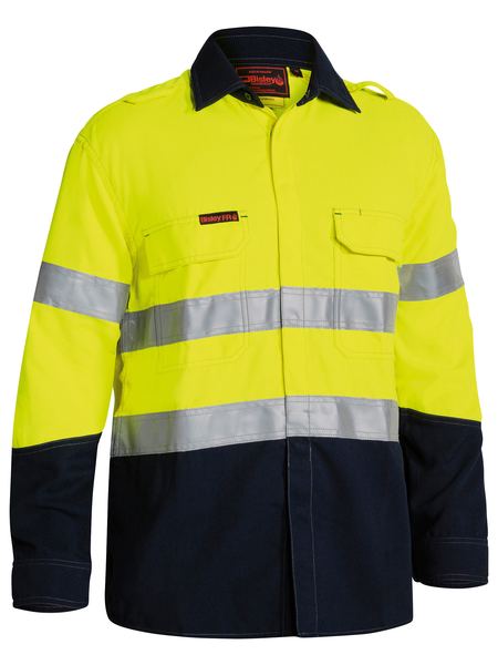 Bisley Tencate Tecasafe Plus Taped Two Tone Hi Vis Fr Non Vented Shirt - Long Sleeve (BS8198T)