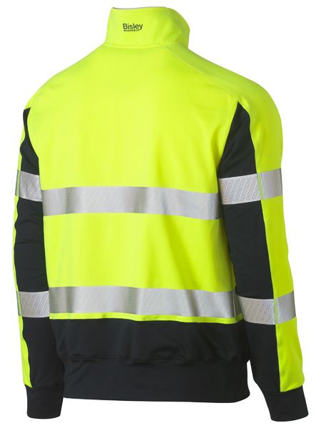 Bisley Taped Hi Vis Stretchy Fleece Zip Pullover (BK6817T)