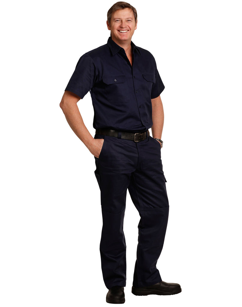Winning Spirit Men's Cotton Drill Cargo Pants With Knee Pads (WP03)