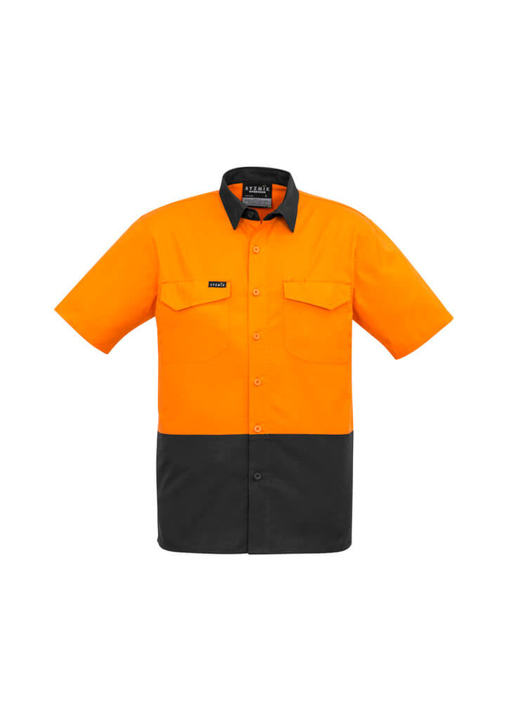 Syzmik Mens Rugged Cooling Hi Vis Spliced S/S Shirt (ZW815)