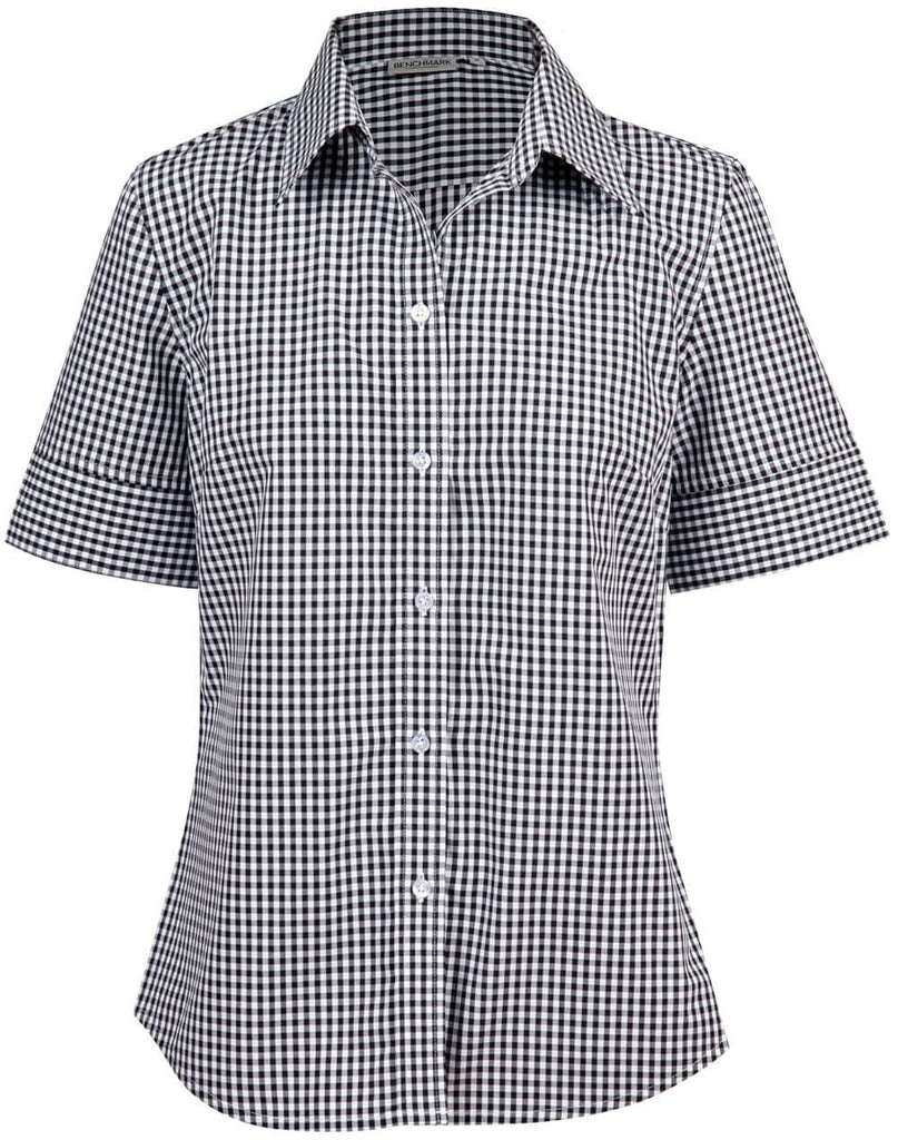 Winning Spirit Ladies’ Gingham Check Short Sleeve Shirt (M8300S)