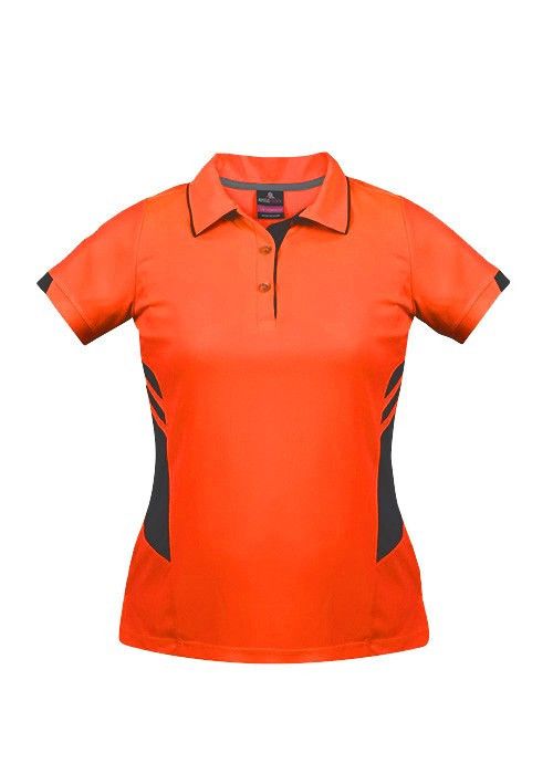 Aussie Pacific-Aussie Pacific Lady Tasman Polo( 2nd 7 colors)-4 / Neon Orange/Slate-Uniform Wholesalers - 2