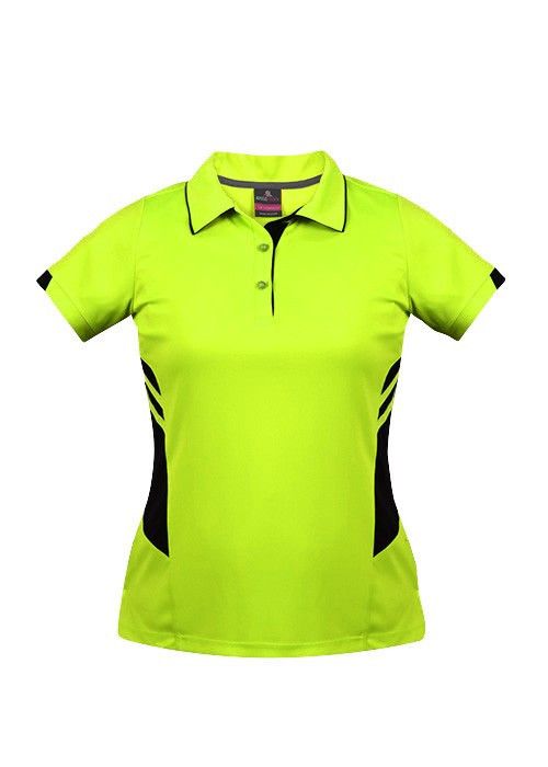 Aussie Pacific-Aussie Pacific Lady Tasman Polo( 2nd 7 colors)-4 / Neon Yellow/Black-Uniform Wholesalers - 5