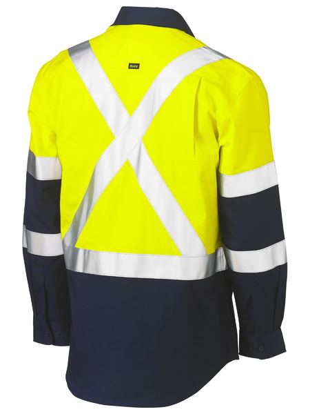 Bisley X Taped Biomotion Two Tone Hi Vis Lightweight Drill Shirt (BS6696XT)