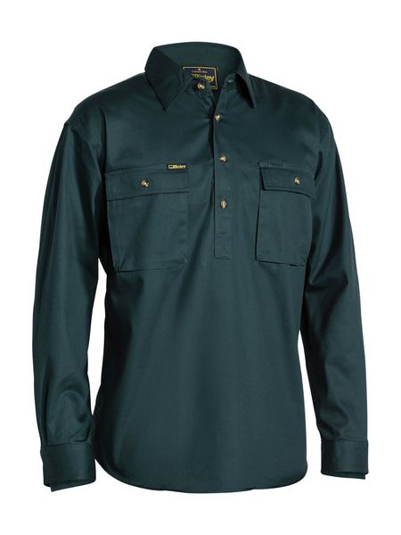 Bisley Closed Front Cotton Drill Shirt - Long Sleeve (BSC6433)