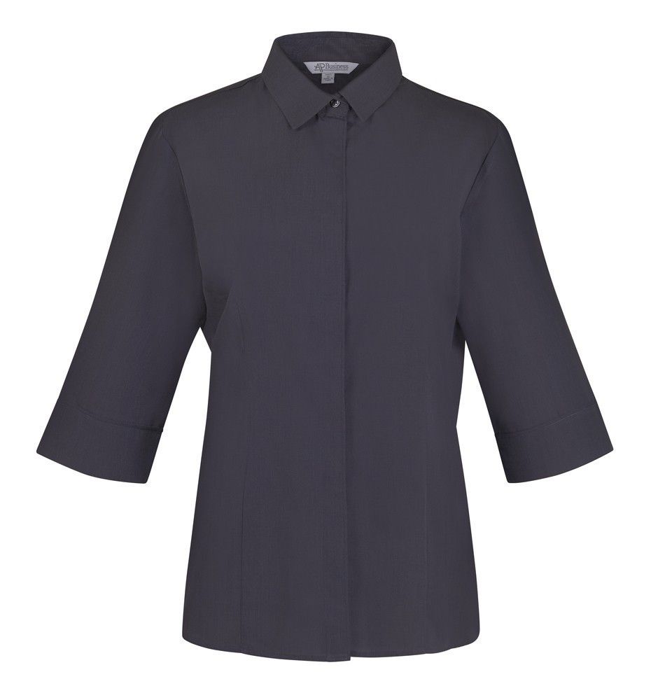 Aussie Pacific-Aussie Pacific Lady Grange 3/4 Sleeve Shirt-Shadow Grey / 4-Uniform Wholesalers - 3