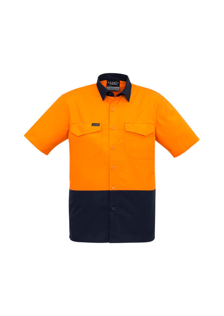 Syzmik Mens Rugged Cooling Hi Vis Spliced S/S Shirt (ZW815)