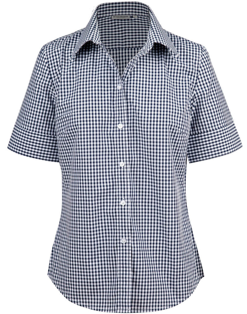 Winning Spirit Ladies’ Gingham Check Short Sleeve Shirt (M8300S)