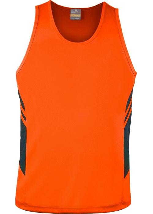 Aussie Pacific-Aussie Pacific Kids Tasman Singlet(2nd 14 colors)-4 / Neon Orange/Slate-Uniform Wholesalers - 13