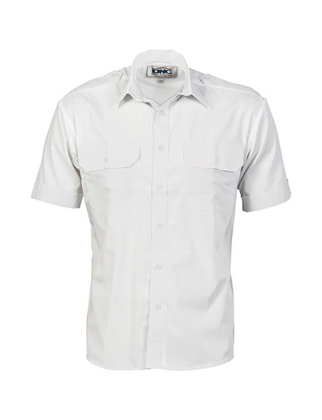 DNC Epaulette Polyester Cotton S/S Work Shirt (3213)