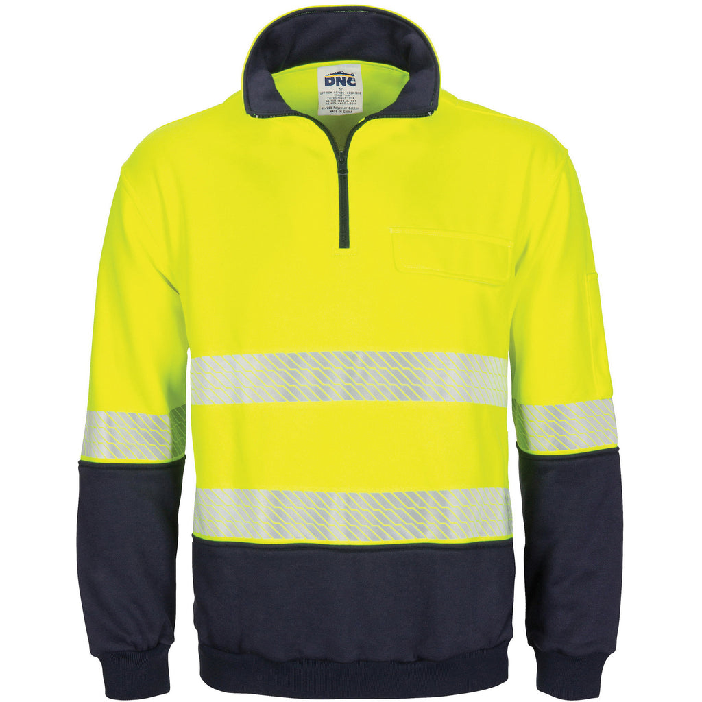 DNC Hivis Segment Taped 1/2 Zip Fleecy Windcheater (3529)