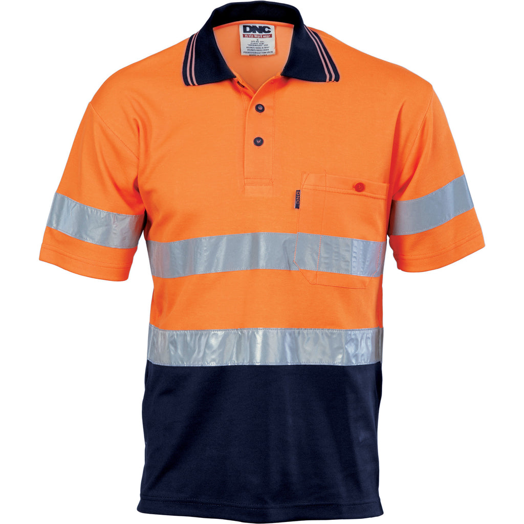 DNC HiVis Cotton Back S/S Polo with generic R/T (3717)