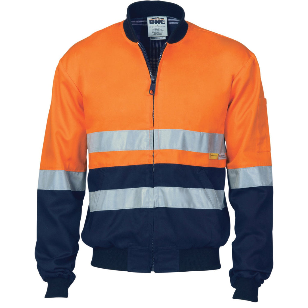 DNC Workwear-DNC HiVis Two Tone D/N Cotton Bomber Jacket with 3m r/tape--Uniform Wholesalers - 2