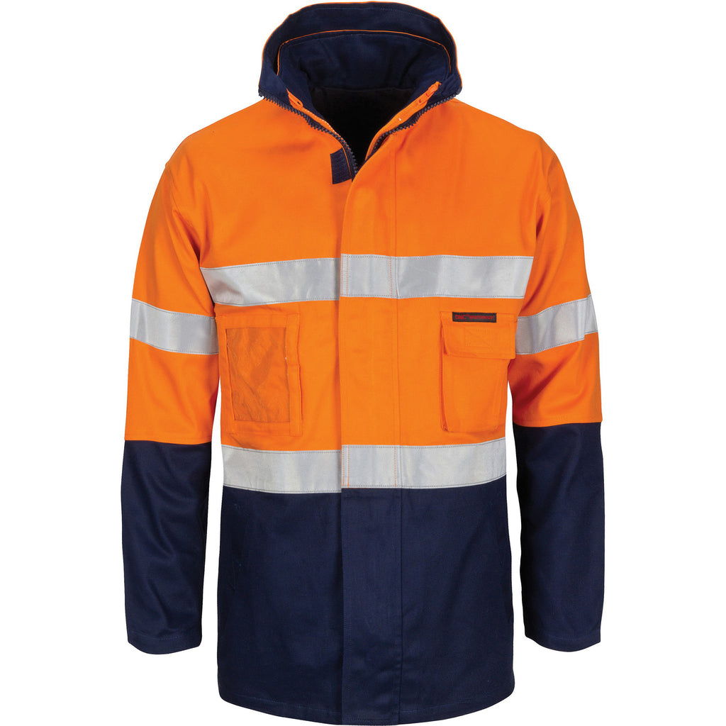 DNC Hi-Vis "4 IN 1" Cotton Drill Jacket with Generic R/Tape (3764)