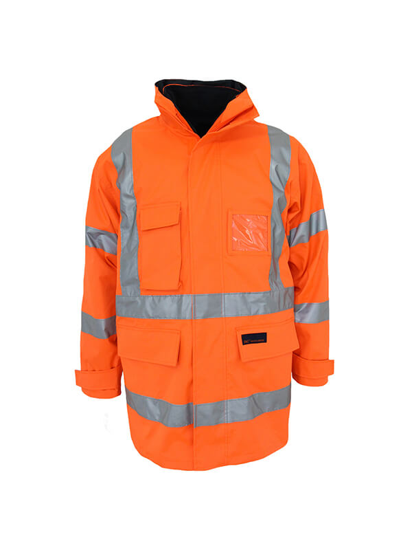 Dnc HiVis "X" back "6 in 1" Rain jacket Biomotion tape (3797)
