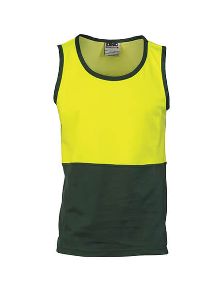 DNC Hi Vis Cotton Back Two Tone Singlet (3841)