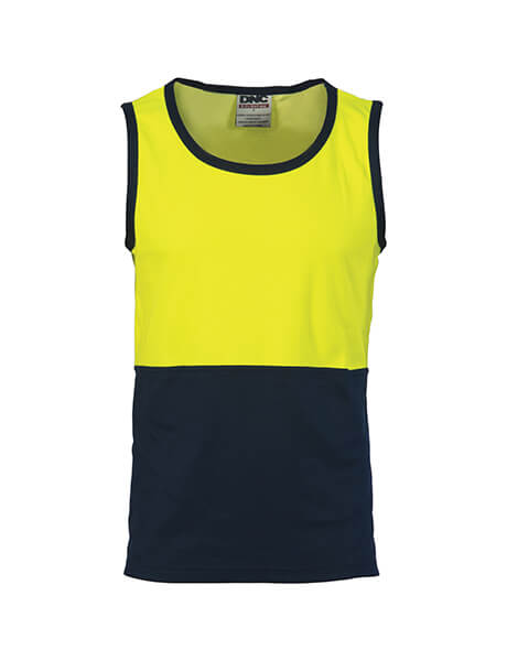 DNC Hi Vis Cotton Back Two Tone Singlet (3841)