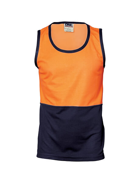 DNC Hi Vis Cotton Back Two Tone Singlet (3841)