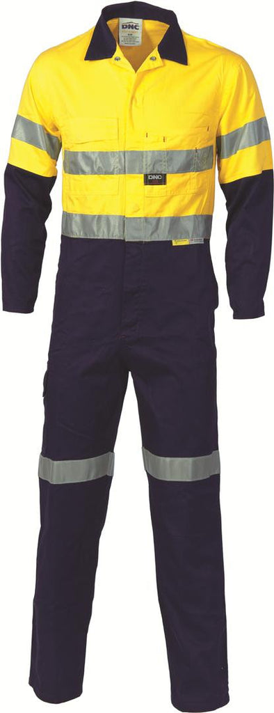 DNC HiVis Two Tone Cotton Coverall with 3M R/Tape (3855)