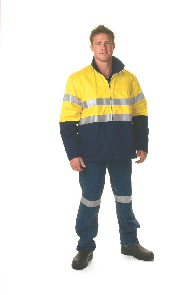 DNC HiVis Two Tone Protector Drill Jacket with 3M R/Tape (3858)