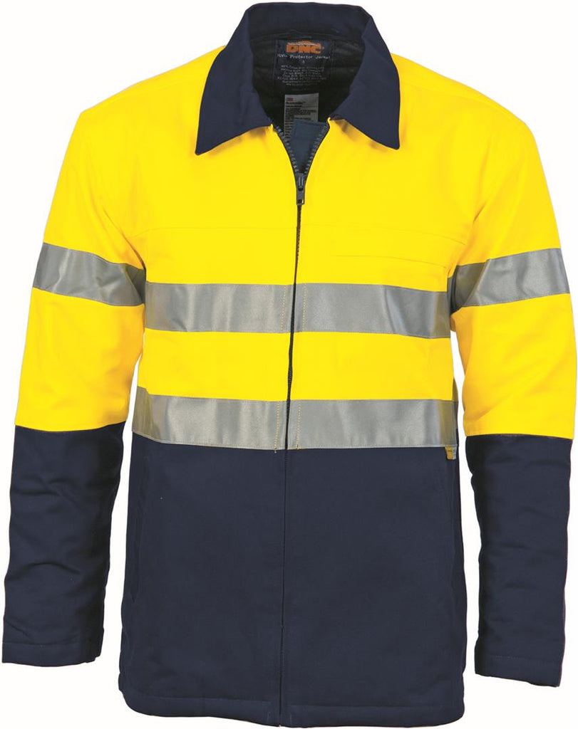 DNC HiVis Two Tone Protector Drill Jacket with 3M R/Tape (3858)