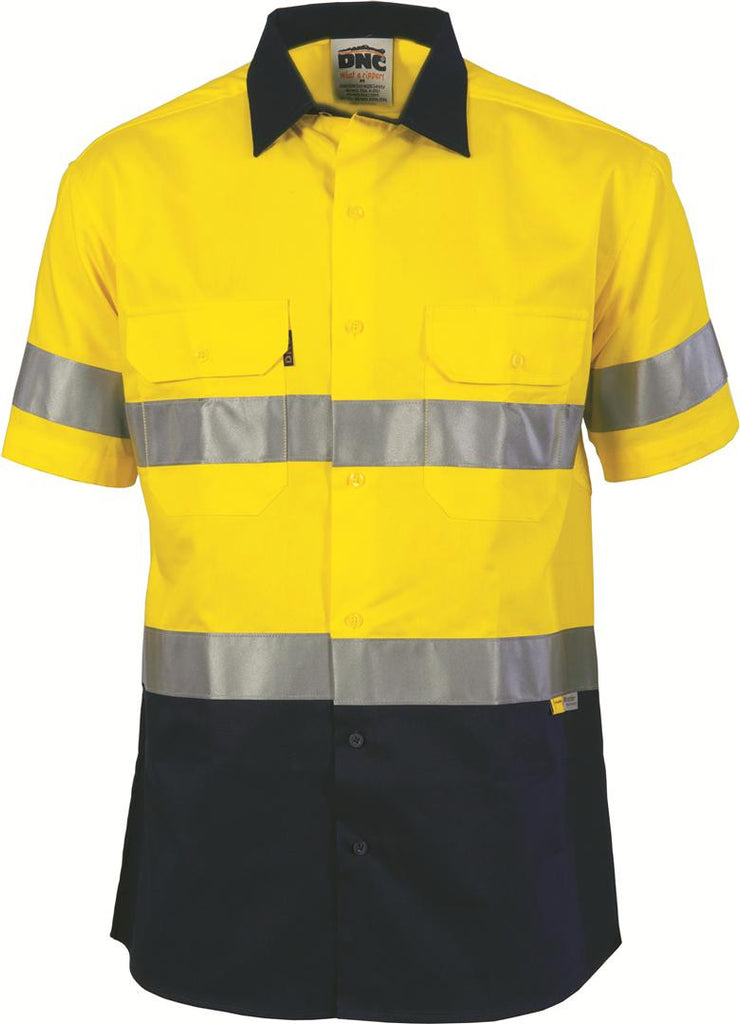 DNCHiVis Two Tone Cool-Breeze Cotton Shirt with 3M Reflective Tape, S/S (3887)