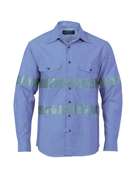DNC Cotton Chambray Shirt With Generic R/Tape - Long Sleeve (3889)