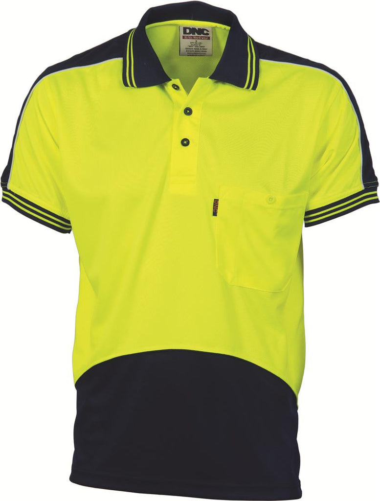 DNC HiVis Cool Breathe Panel Polo Shirt - Short Sleeve (3891)