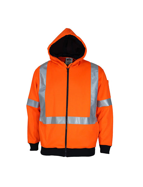 DNC Hi-vis Full Zip “X” Back Fleecy Hoodie (3935)