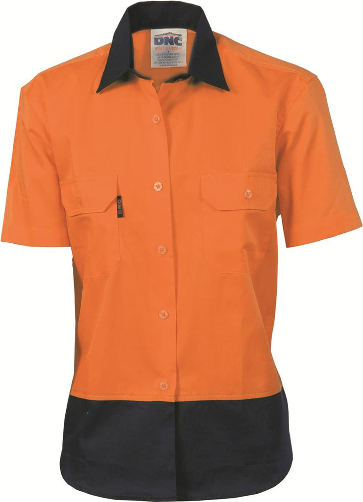 DNC Ladies HiVis Two Tone Cool-Breeze Cotton S/S Shirt, S/S (3939)