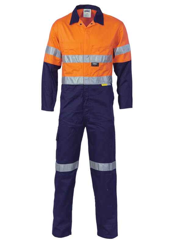 DNC HiVis Cool-Breeze 2-Tone L.Weight Cotton Coverall with 3M  R/T (3955)